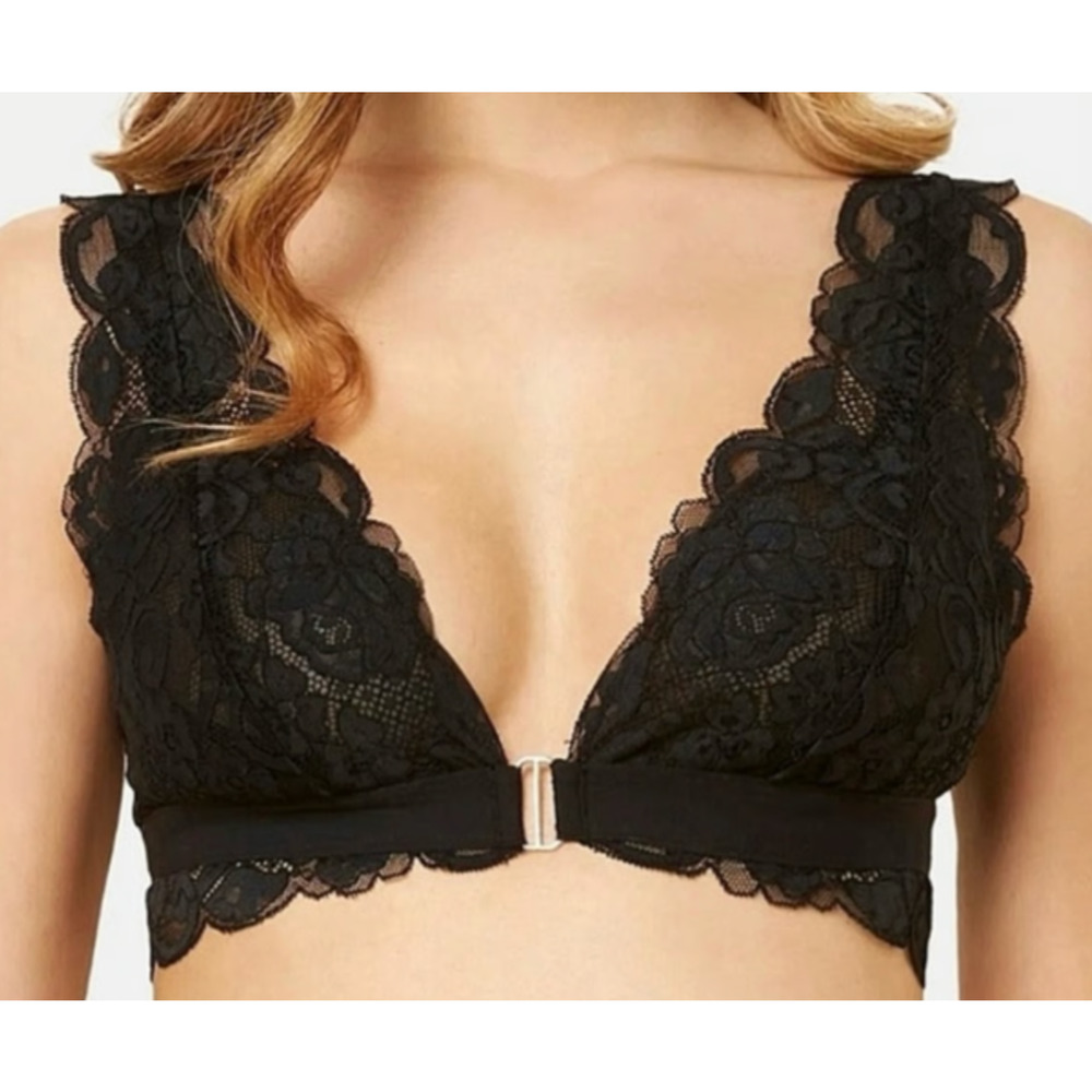 Free People HAH Black Lace Bralette Strappy Open Back Festival Sexy NWT XL